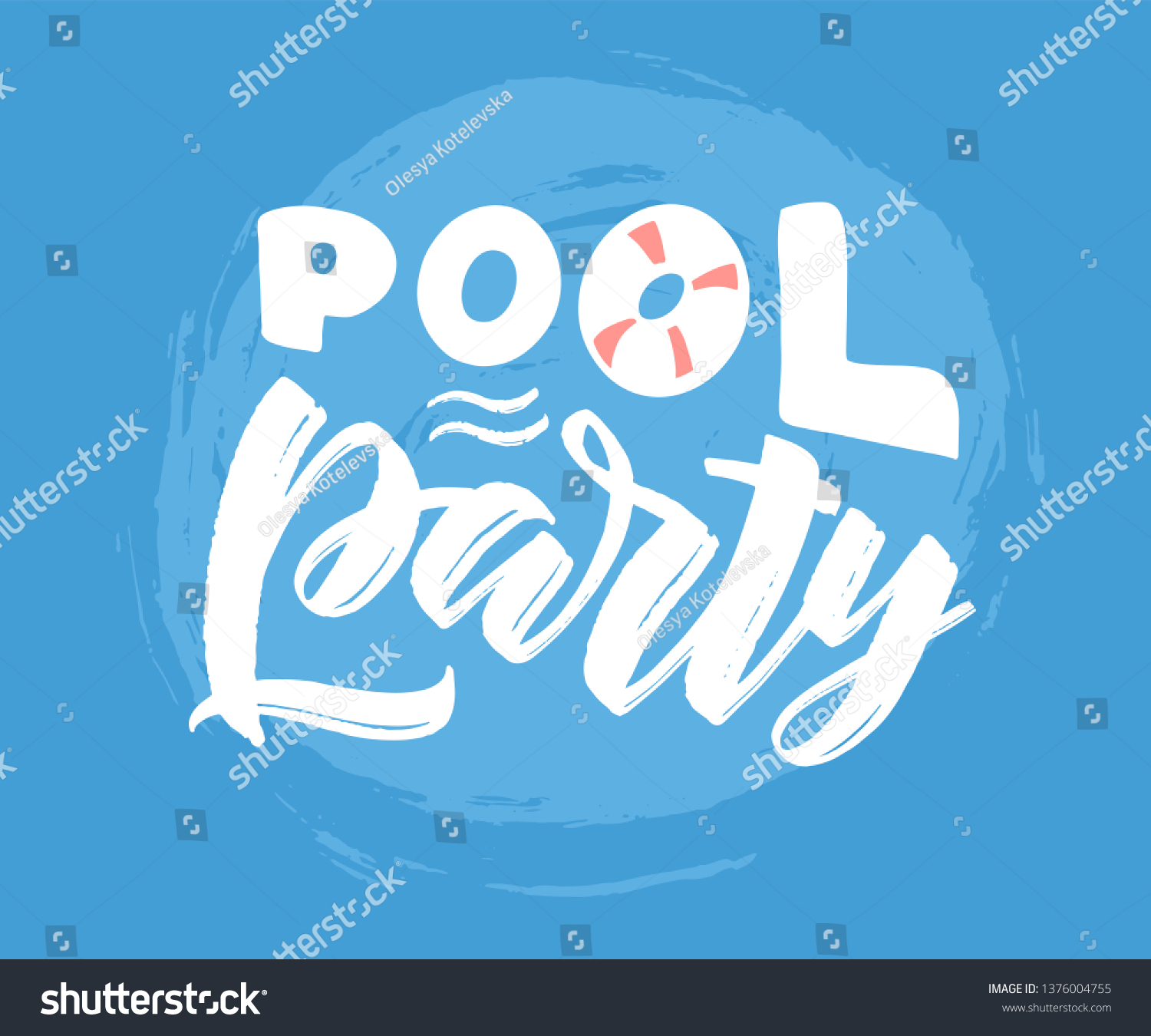 Handdrawn Vector Lettering Pool Party Handwritten Stock Vector (Royalty ...