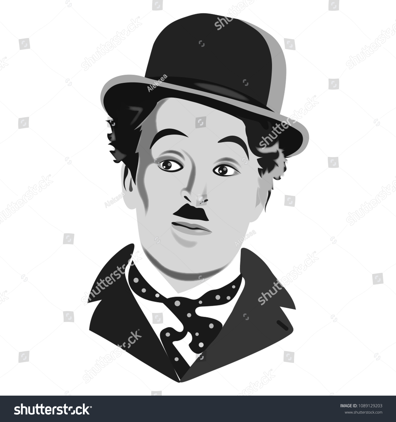 Handdrawn Vector Portrait Legendary Comic Charlie Stock Vector (Royalty ...