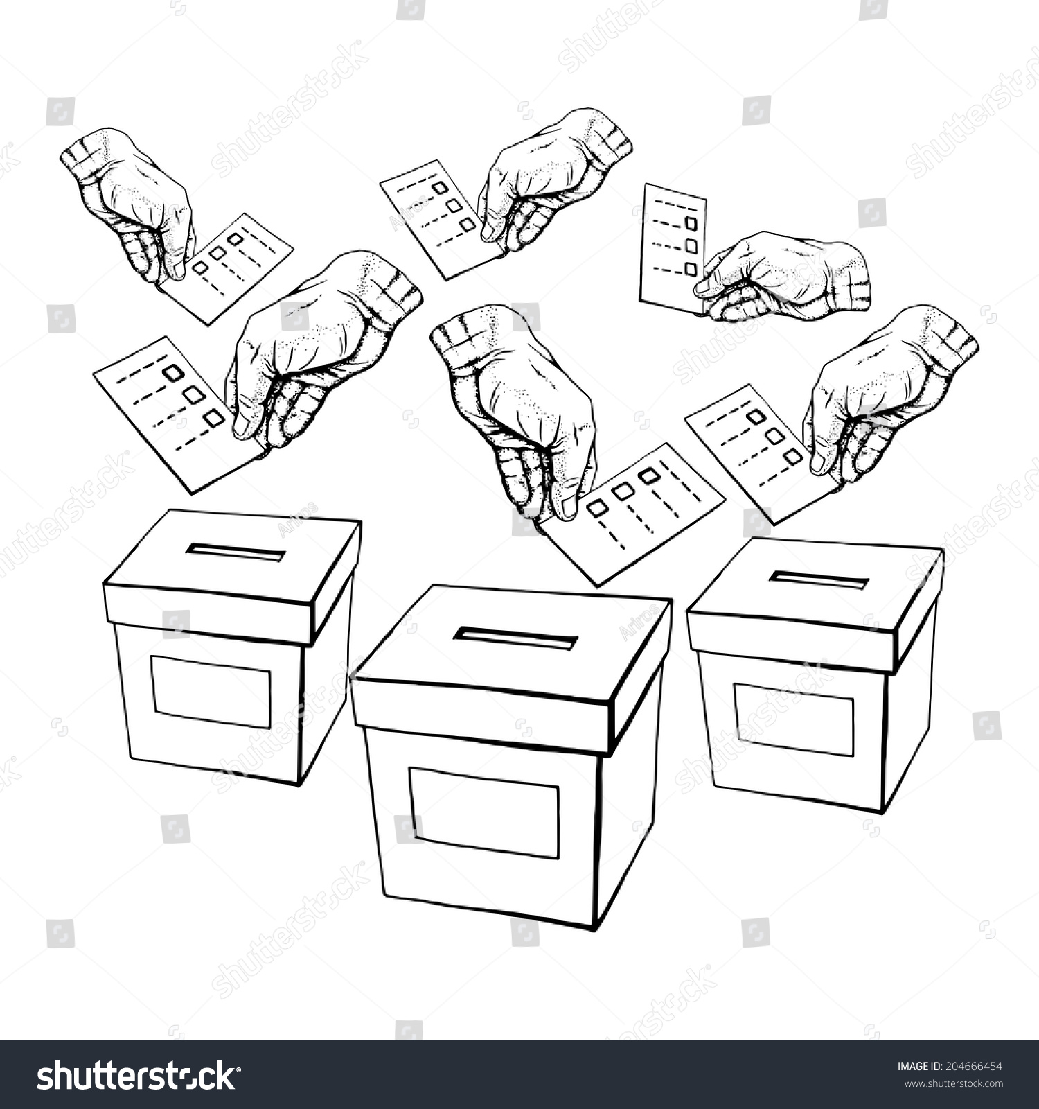 Hand Drawn Vector Sketch Illustration Vote Stock Vector (Royalty Free ...