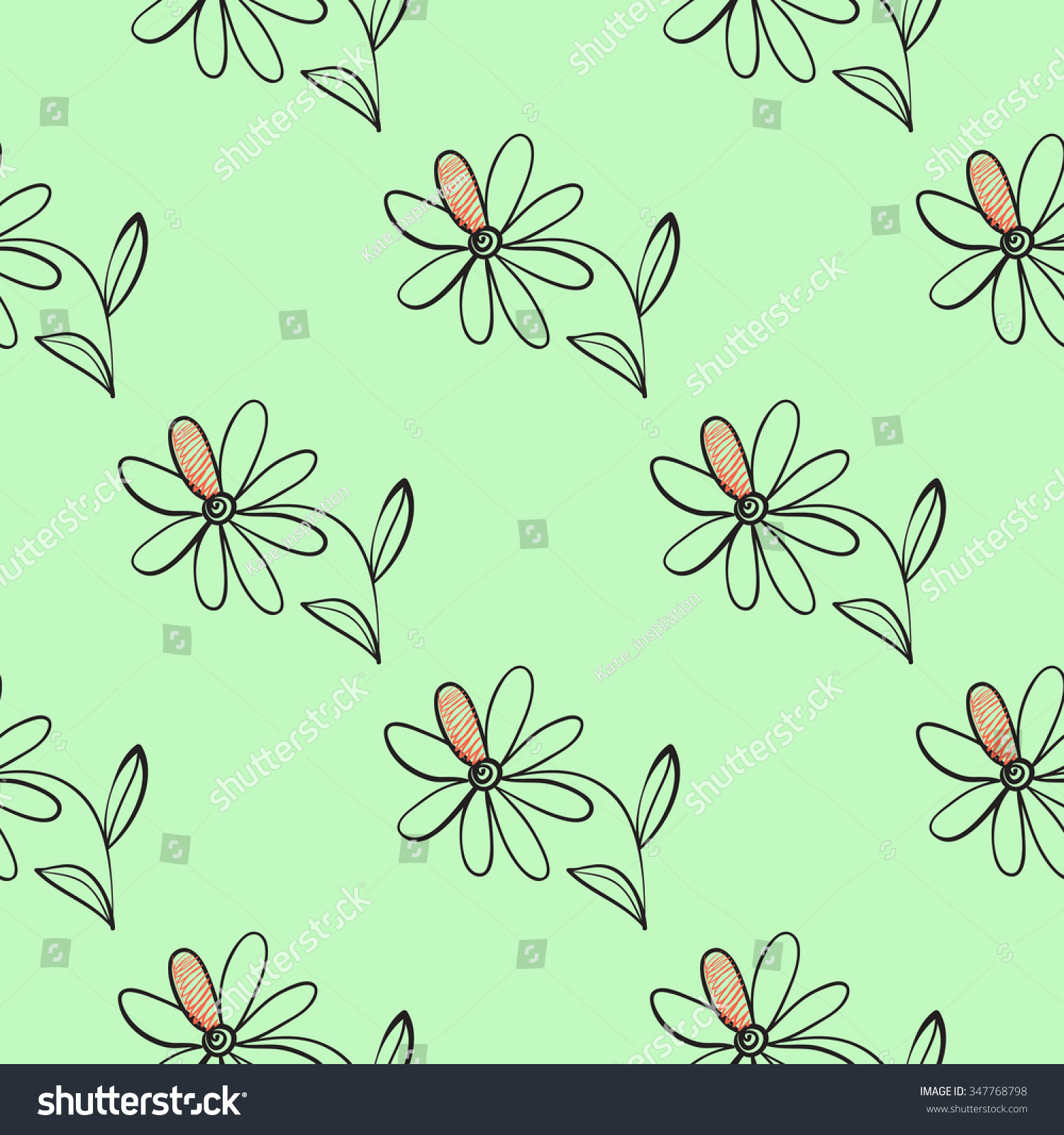 Hand Drawn Wild Flowers Sketch Vector Stock Vector Royalty Free 347768798 Shutterstock 