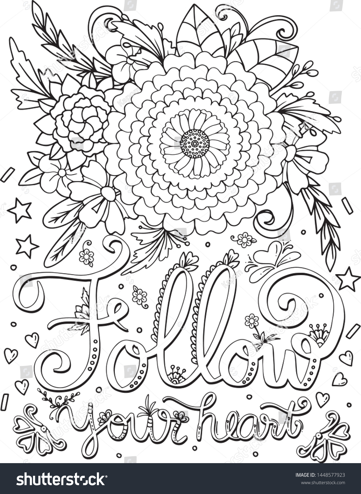 Hand Drawn Inspiration Word Follow Your Stock Vector (Royalty Free ...