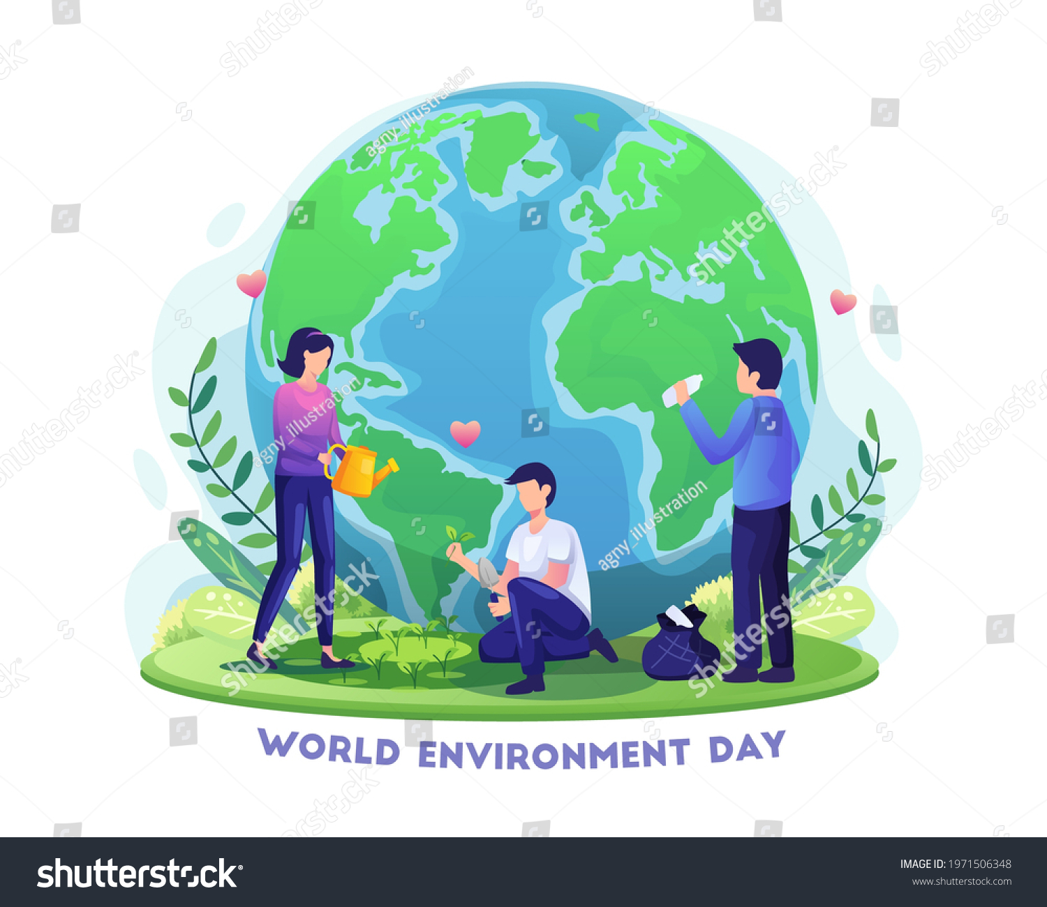 Hand Drawn World Environment Day People Stock Vector (Royalty Free ...