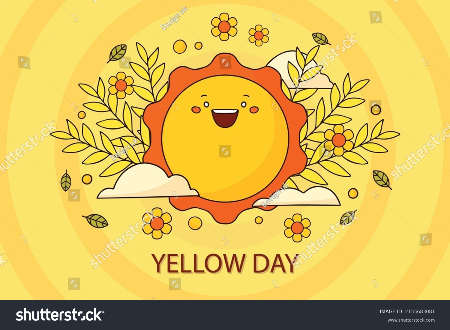 Hand Drawn Yellow Day Background Free Stock Vector (Royalty Free