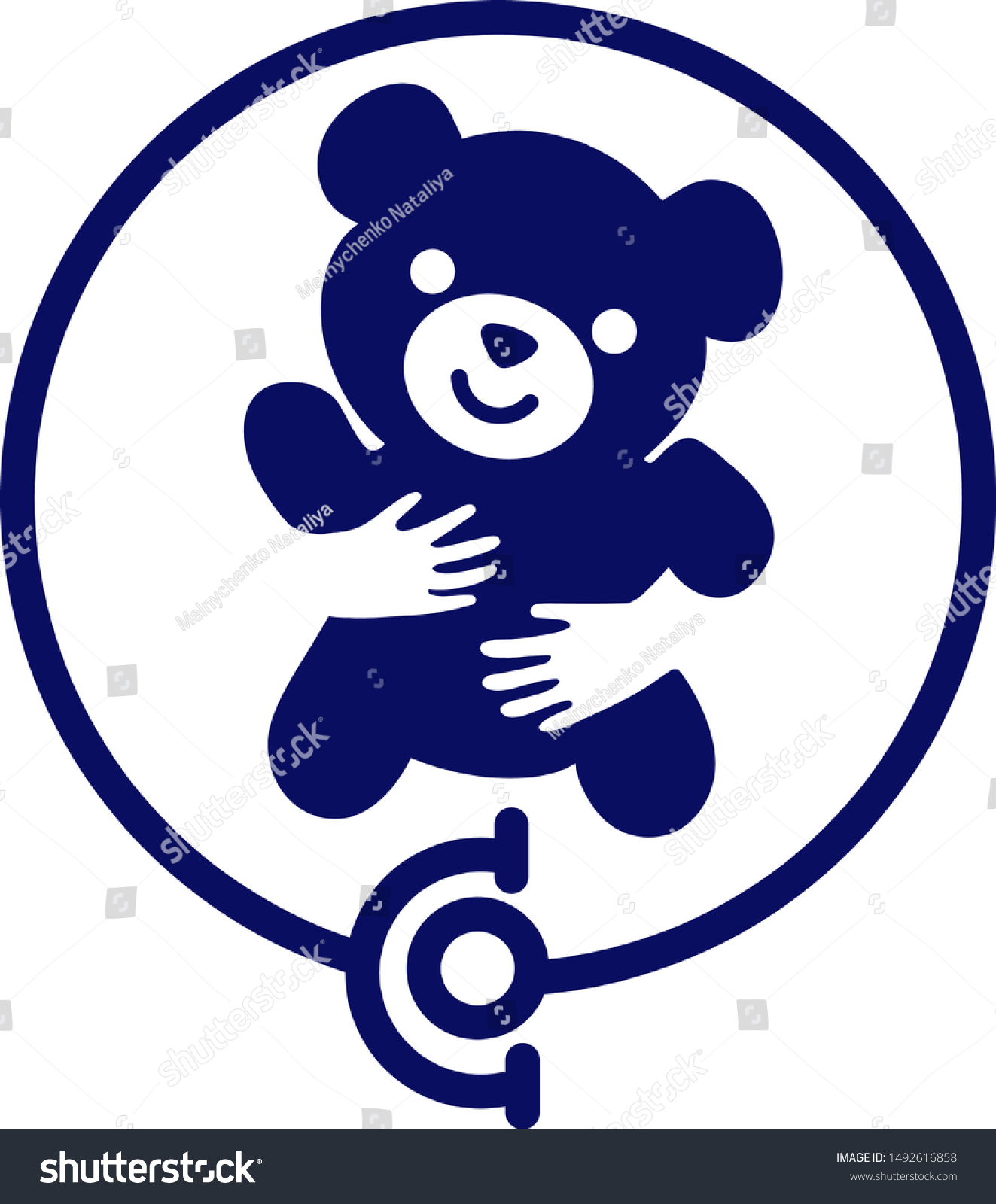 teddy bear with love symbol