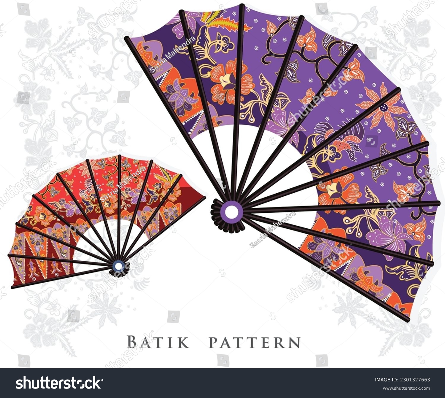 SVG of hand fan batik vector Betawi motif typical motif of Betawi batik cloth svg