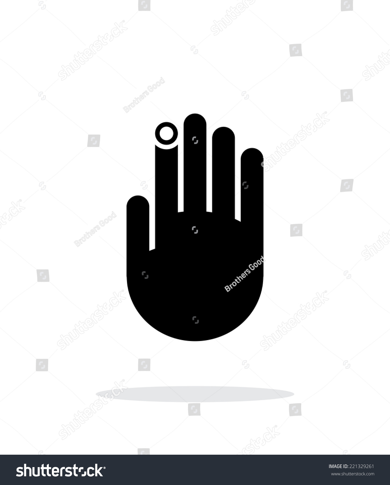 Hand Finger Id Icon On White Background. Vector Illustration ...