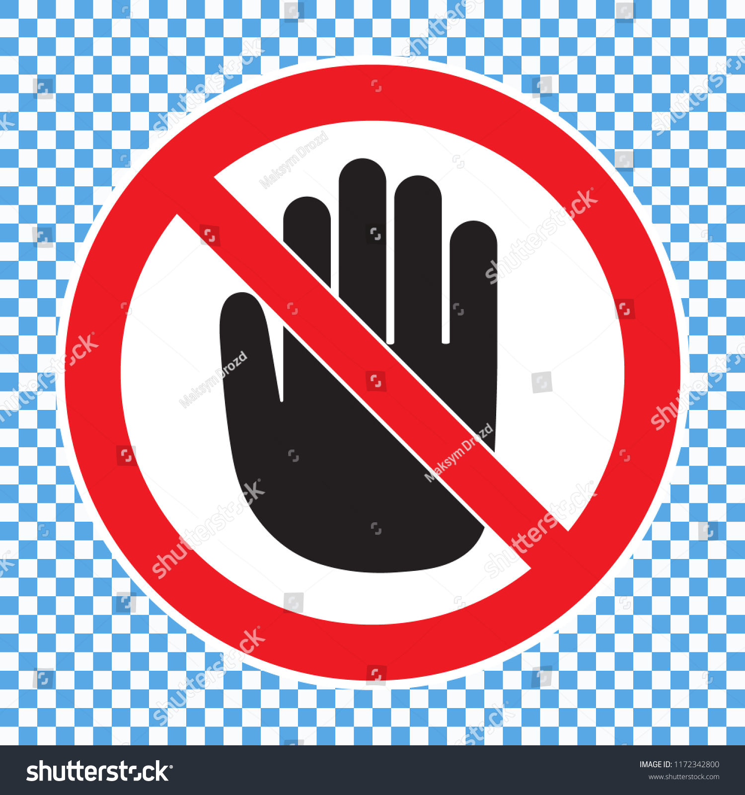 Hand Forbidden Sign No Entry Do Stock Vector (Royalty Free) 1776123185