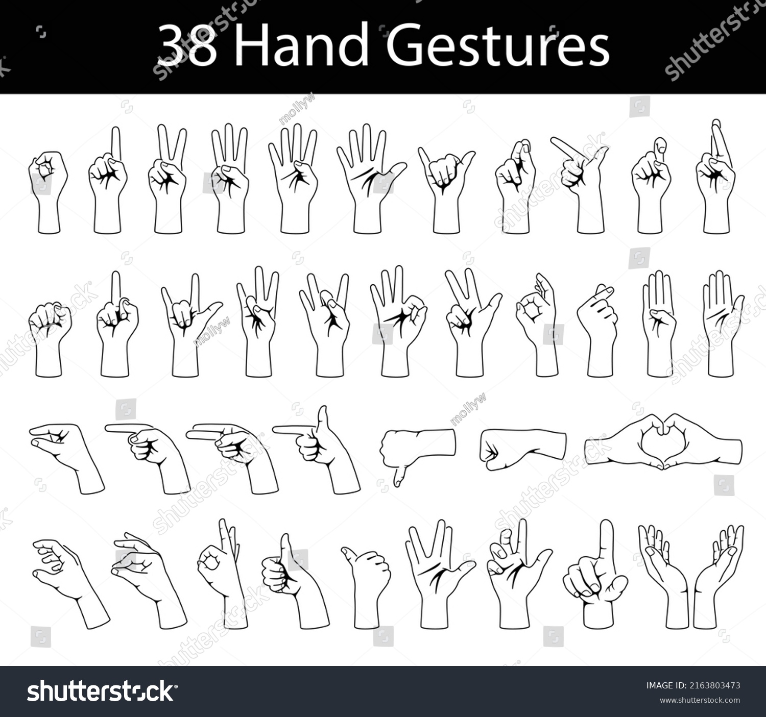 Hand Gesture Icon Set Vector Illustration Stock Vector (Royalty Free ...
