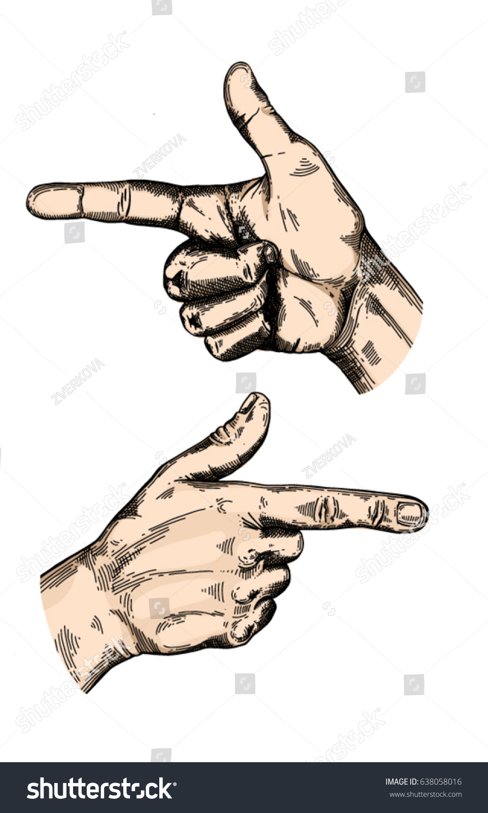 Hand Gesture Sketch Illustration Isolated On Stock Vector Royalty Free Shutterstock
