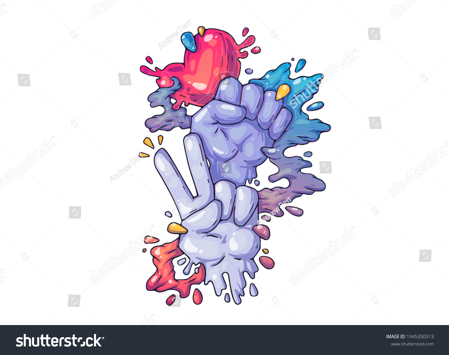 Hand Gestures Creative Cartoon Illustration Picture Stock Vector Hand Gestures Creative Cartoon Illustration Picture Stock Vector