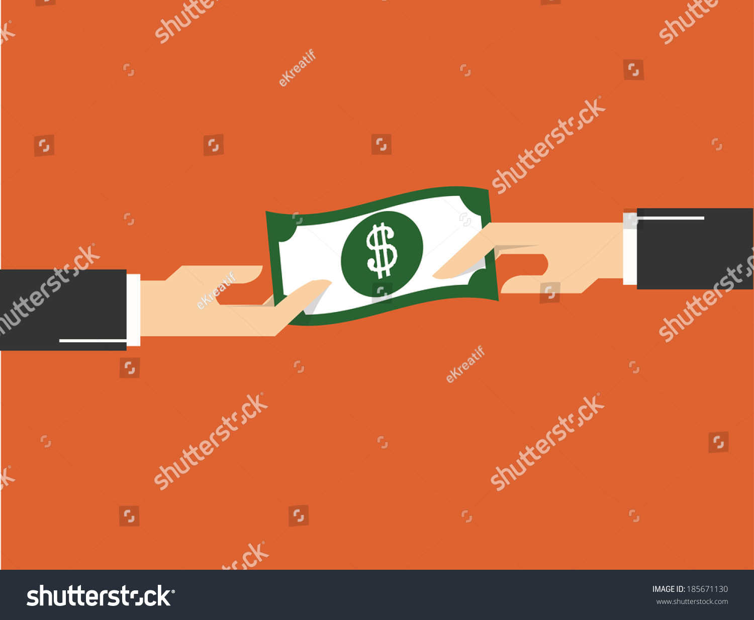 Hand Giving Money Other Hand Concept Stock Vector (Royalty Free ...