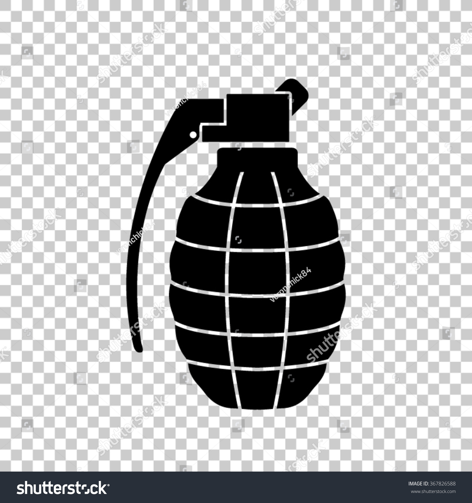 Hand Grenade Black Vector Icon Stock Vector 367826588 - Shutterstock