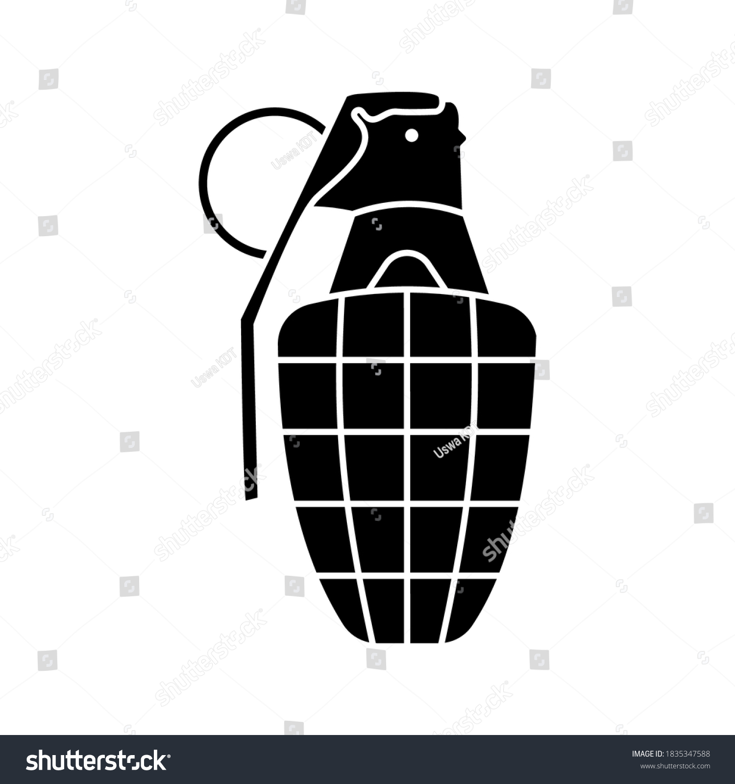 Hand Grenade Icon Fragmentation Grenade Icon Stock Vector (Royalty Free ...