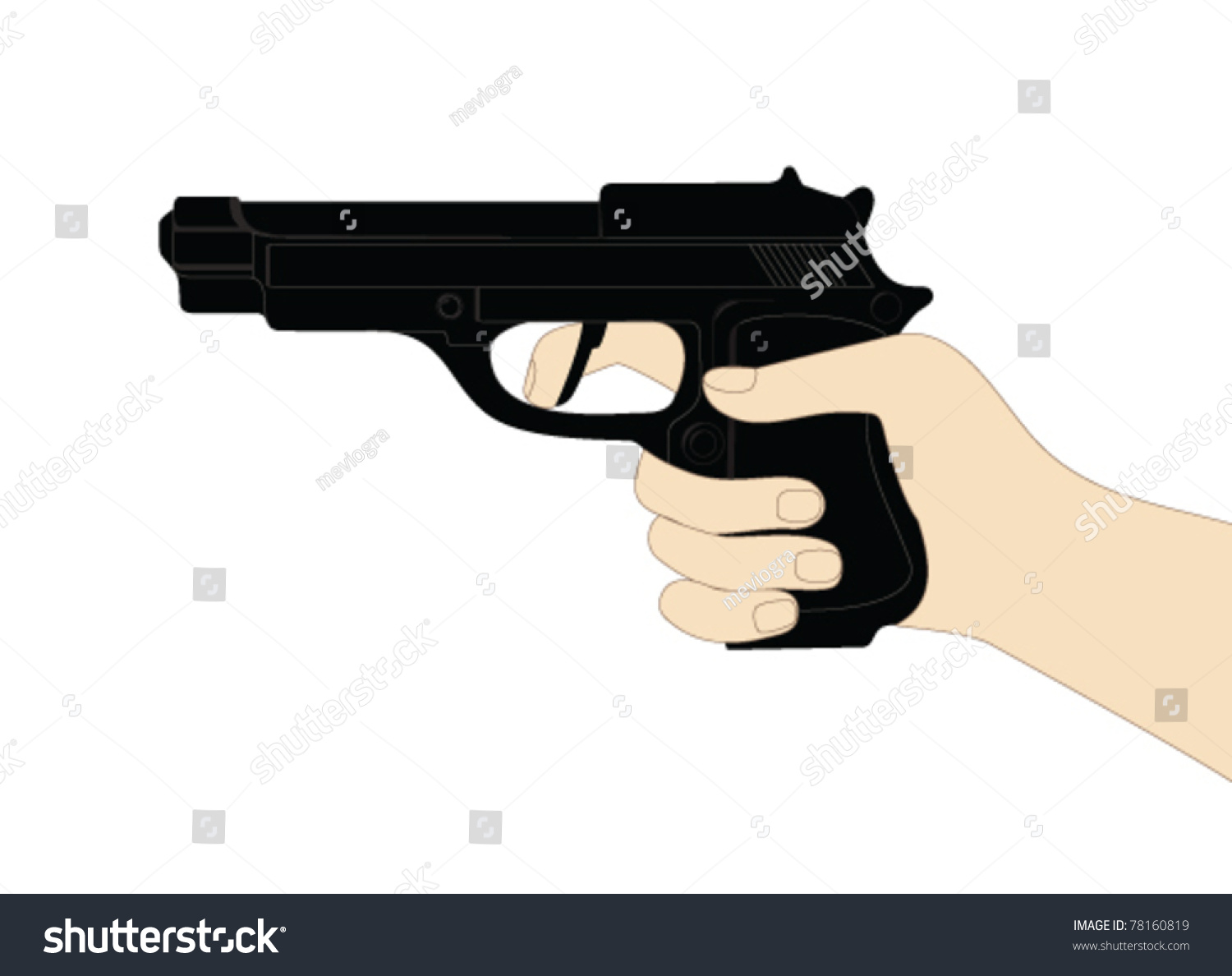 Hand Holding Gun Vector Stock Vector (Royalty Free) 78160819