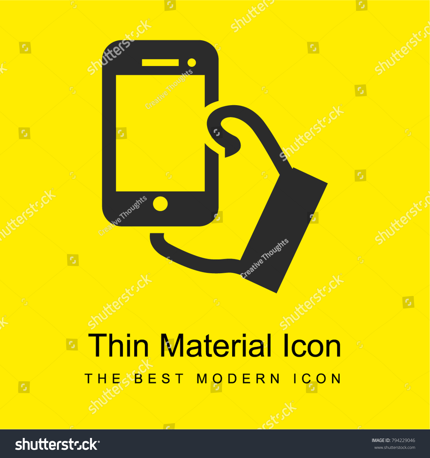 Hand Holding Phone Take Selfie Pic Stock Vector Royalty Free