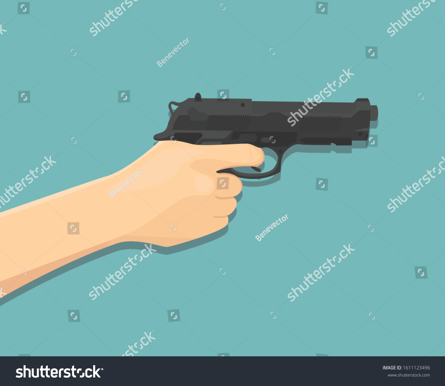 銃を持つ手と向く手 ベクターイラスト のベクター画像素材 ロイヤリティフリー