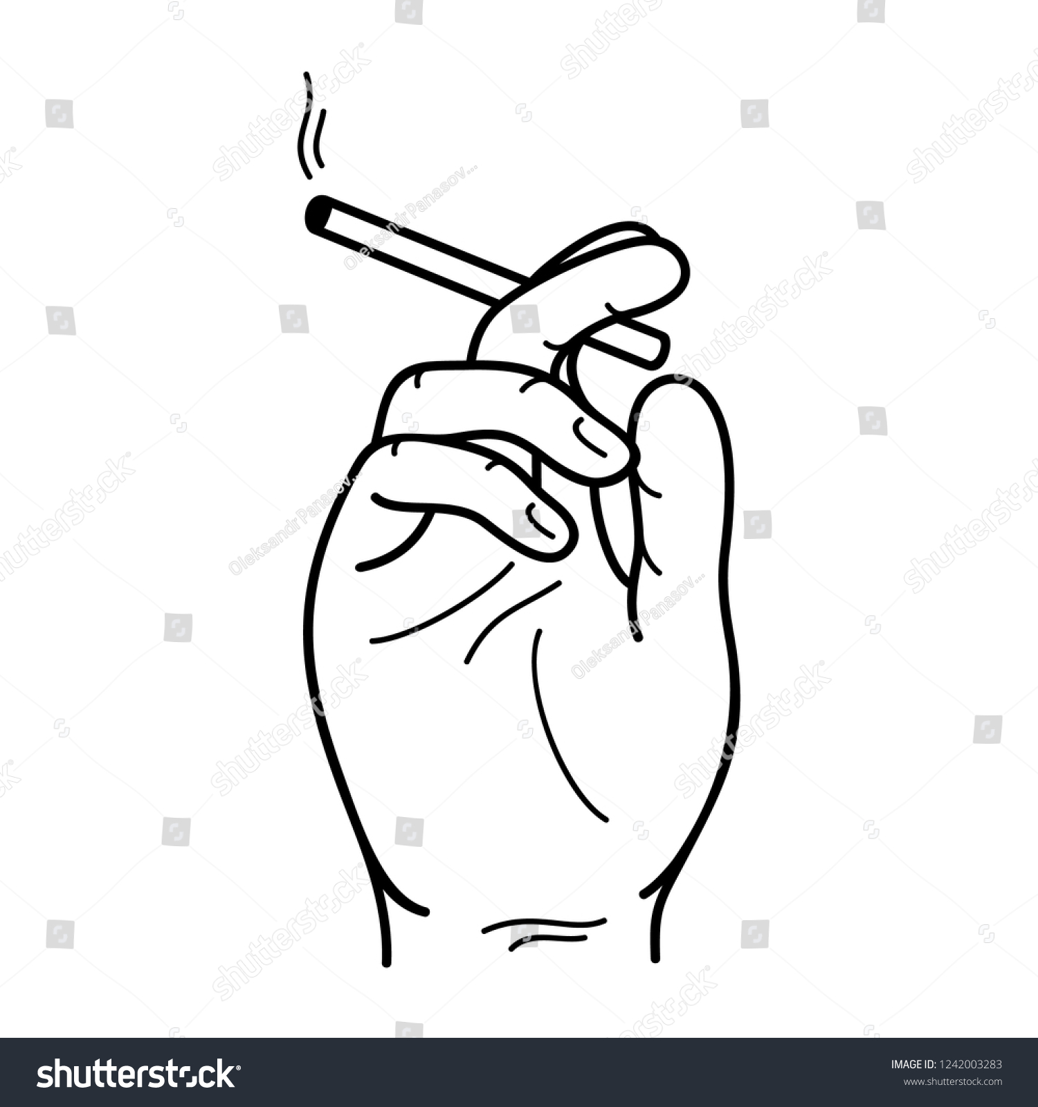 Hand Holding Burning Cigarette Vector Flat Stock Vector (Royalty Free ...