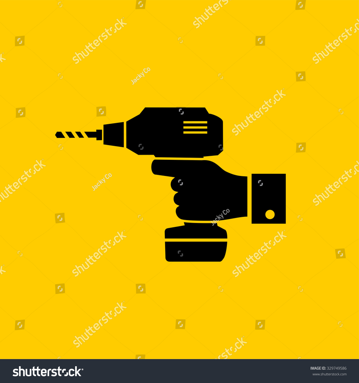 black drill on yellow background clip art preview