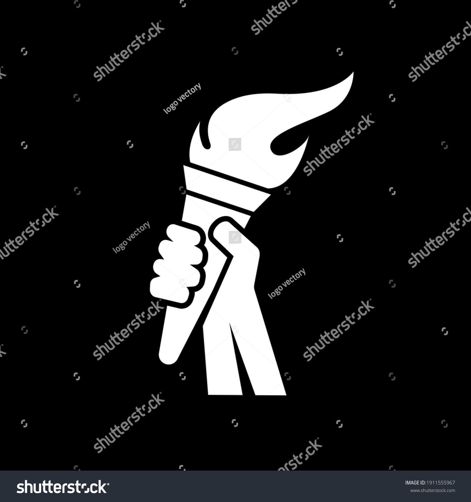 Hand Holding Flaming Torch Concept Sports Stock Vector (royalty Free 