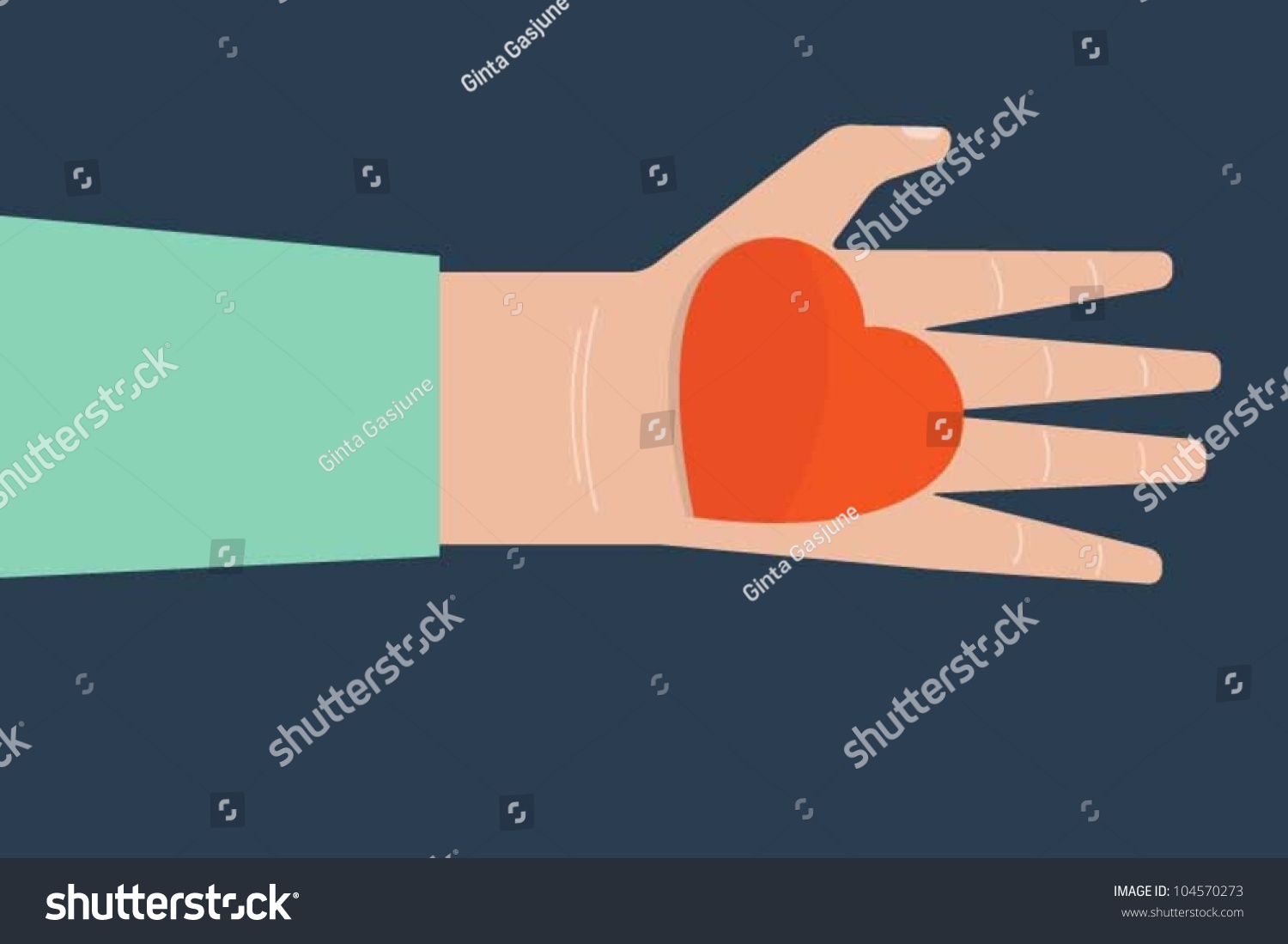 Hand Holding Heart Stock Vector Royalty Free 104570273 Shutterstock