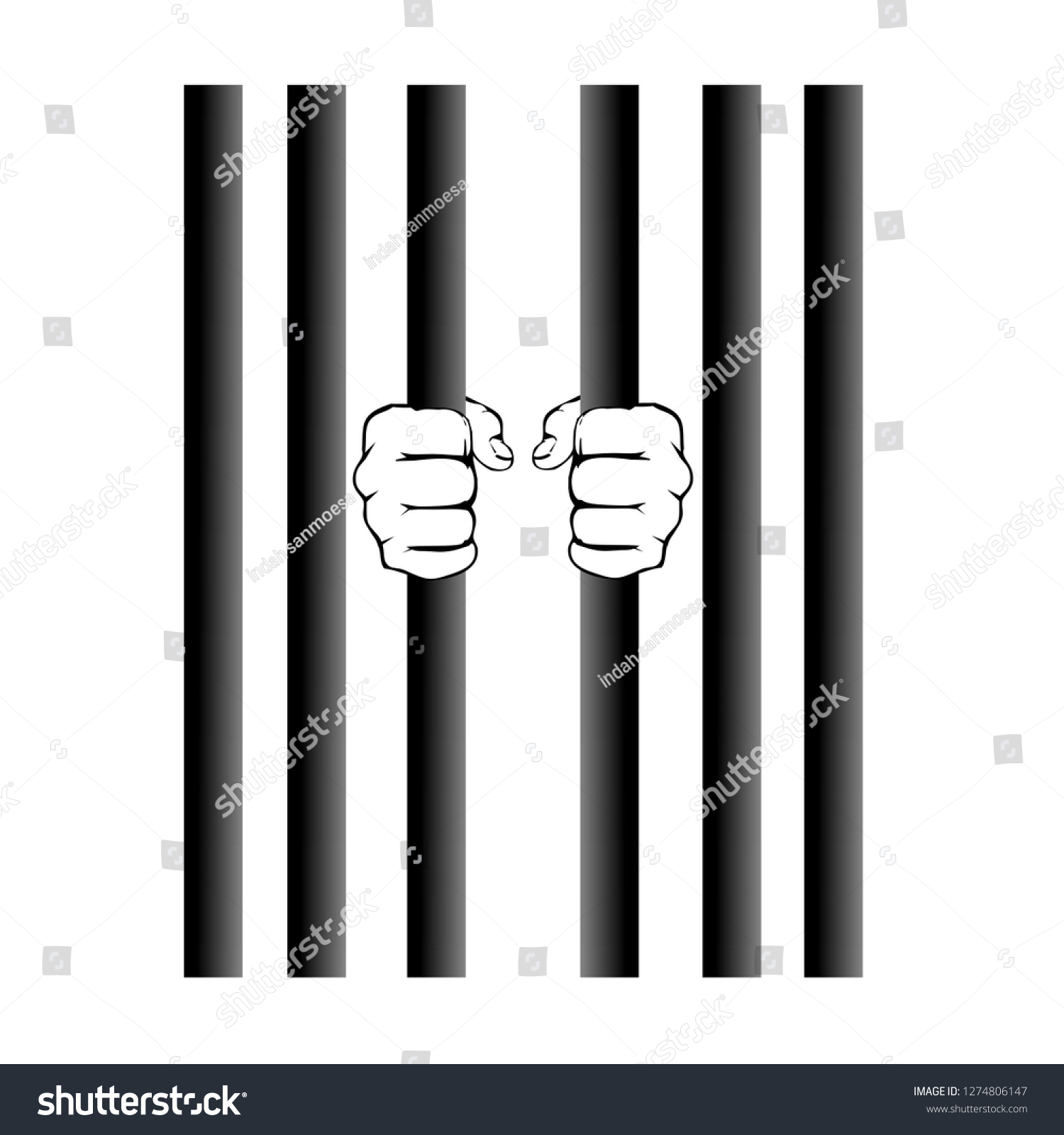 Hand Holding Jail Bars Vector 4 Stock Vector (Royalty Free) 1274806147 ...