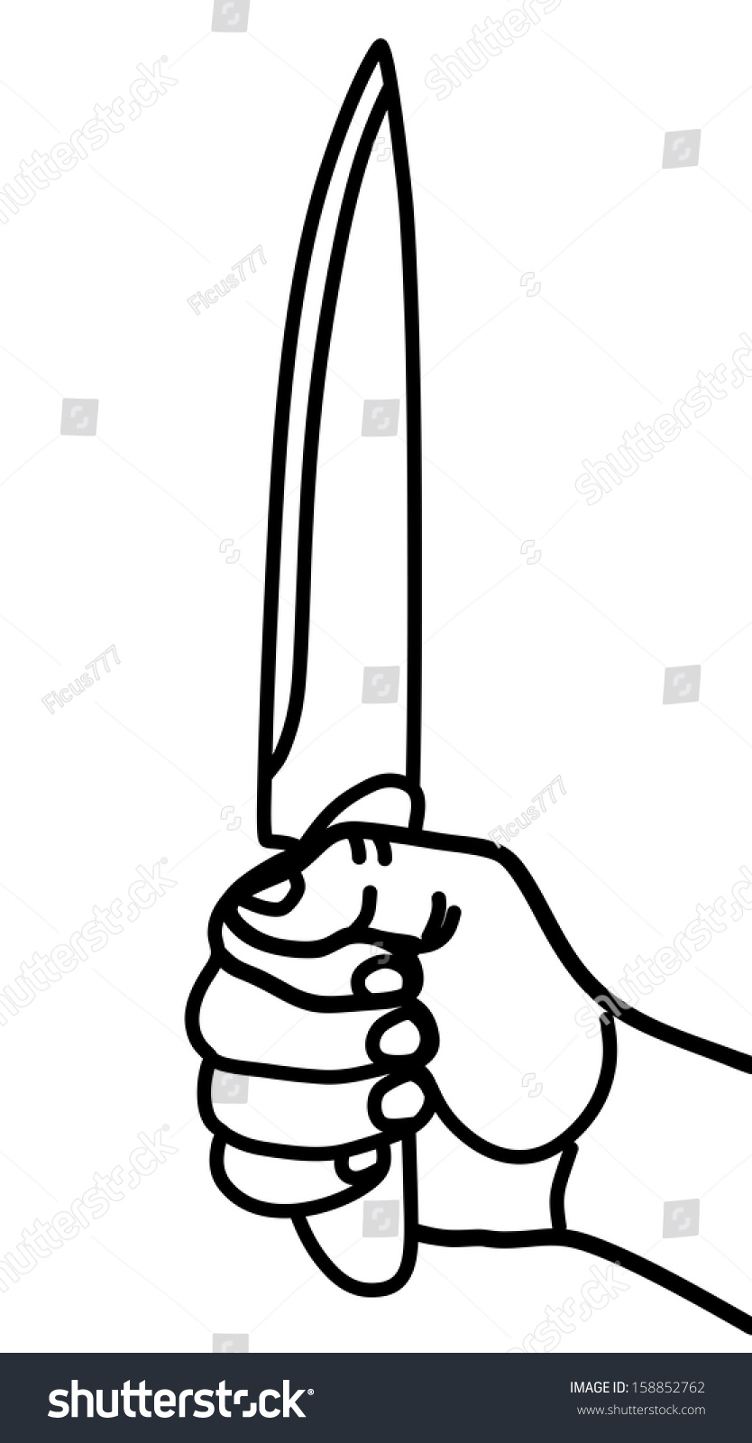 Hand Holding Knife Vector Illustration Stock Vector 158852762