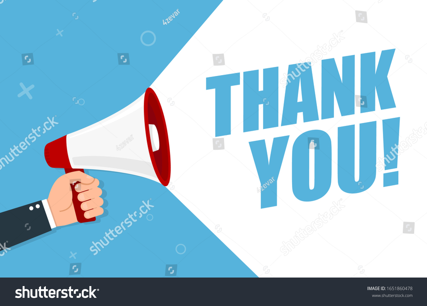 Hand Holding Megaphone Thank You Vector Stock Vector (Royalty Free ...