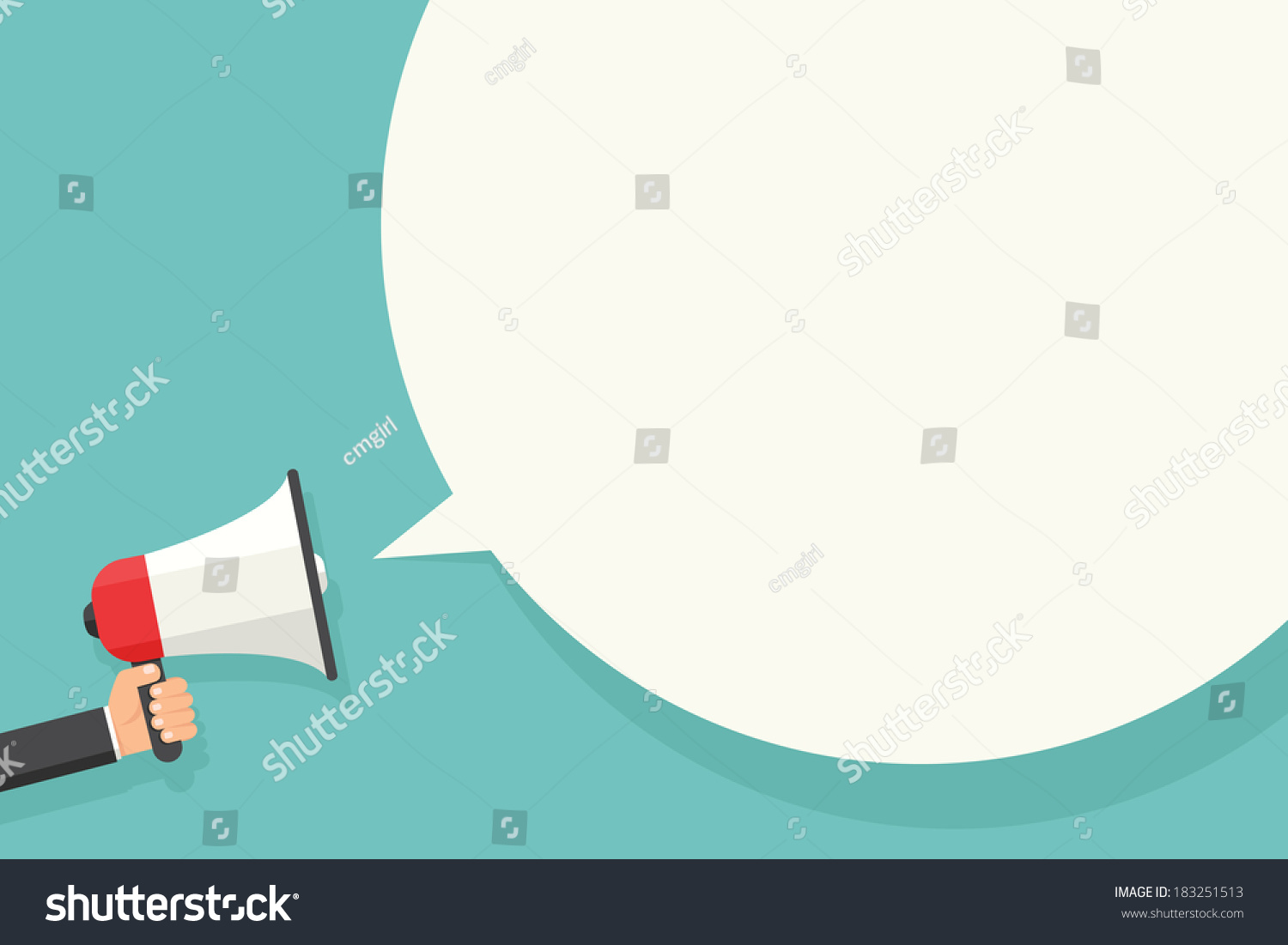 Hand Holding Megaphone Bubble Speech Stock Vector Royalty Free Shutterstock