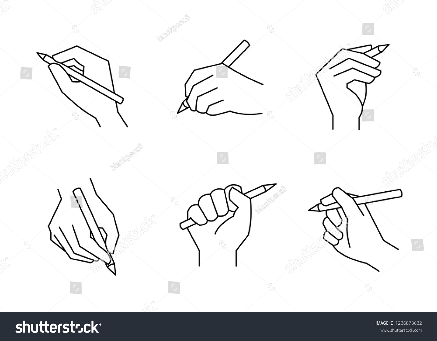 Hand Holding Pencil Icon Vector Editable Stock Vector (Royalty Free ...