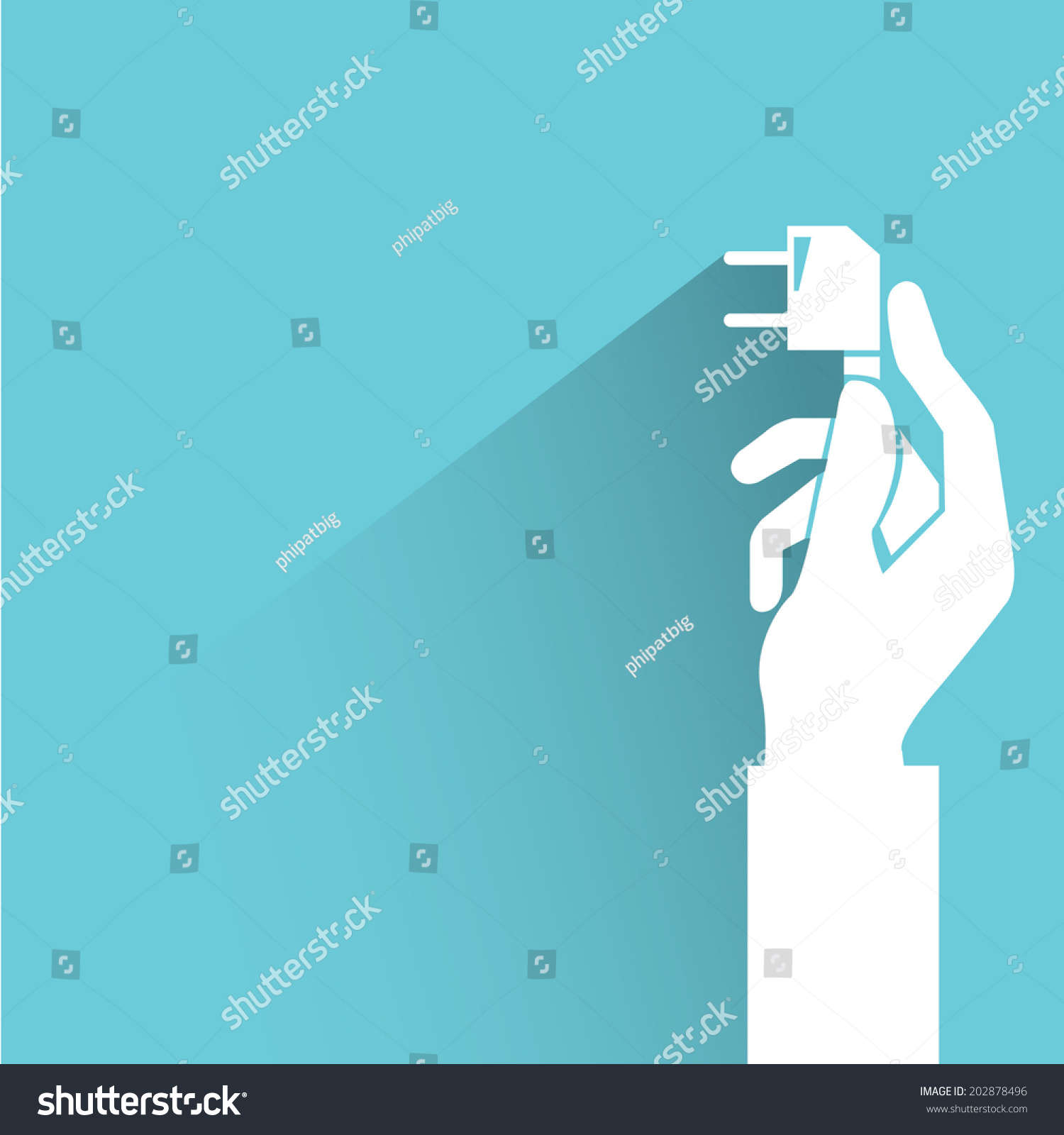 Hand Holding Plug Blue Shadow Flat Stock Vector (Royalty Free ...