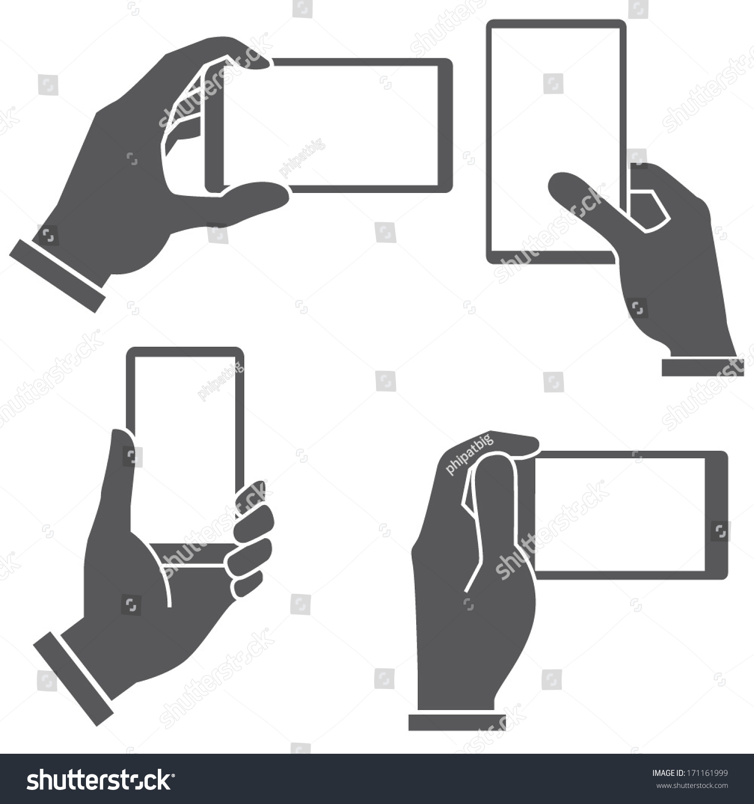 4,564 Hand holding phone silhouette Stock Vectors, Images & Vector Art ...