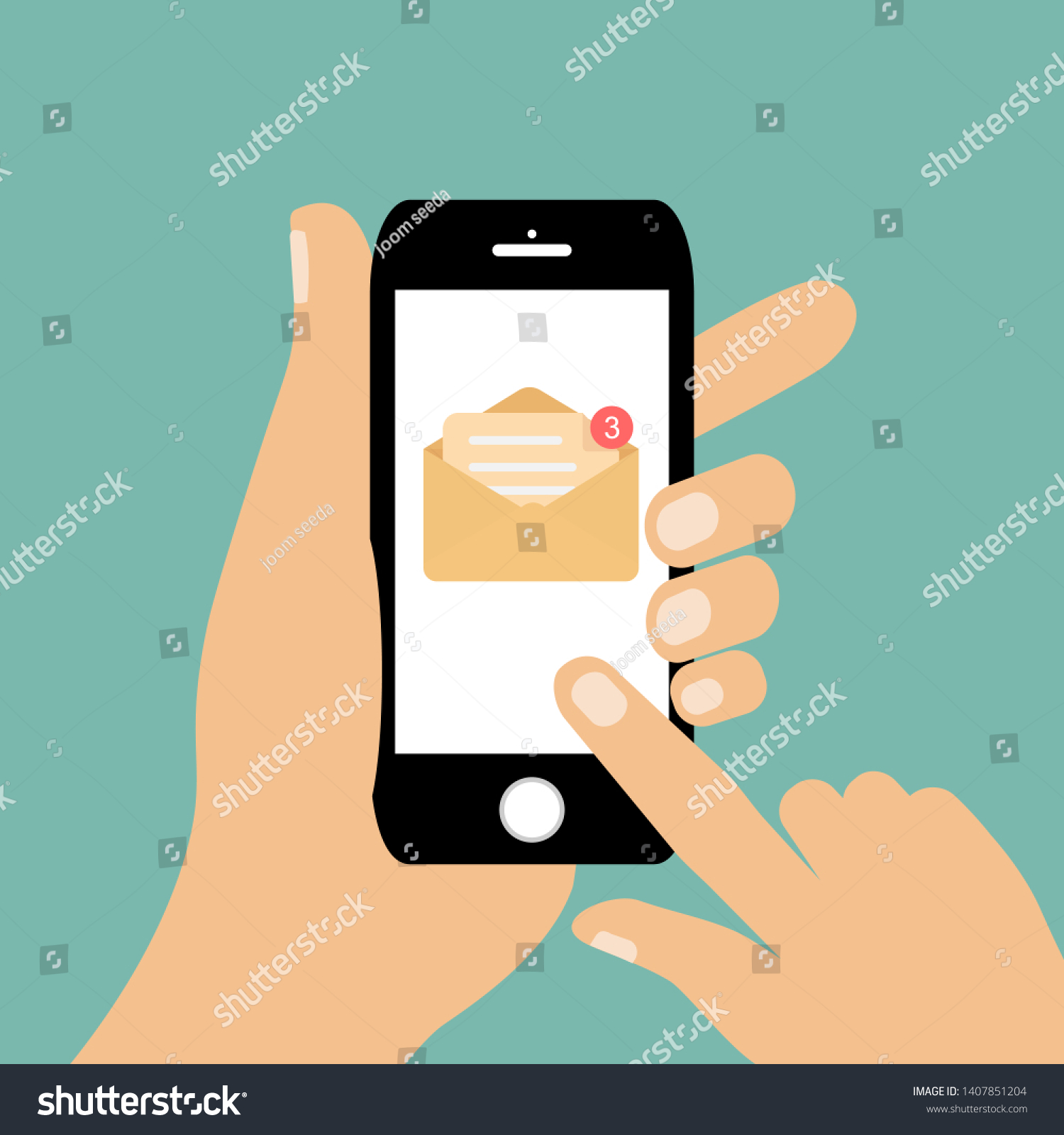 Hand Holding Smartphone Touching Screen New Stock Vector Royalty Free 1407851204 Shutterstock 7006