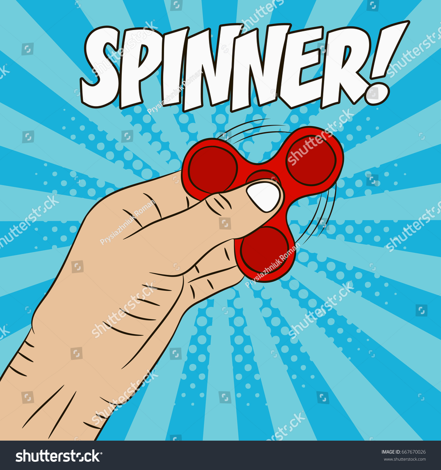 Hand Holding Spinner Drawn Fidget Spinner Stock Vector ...