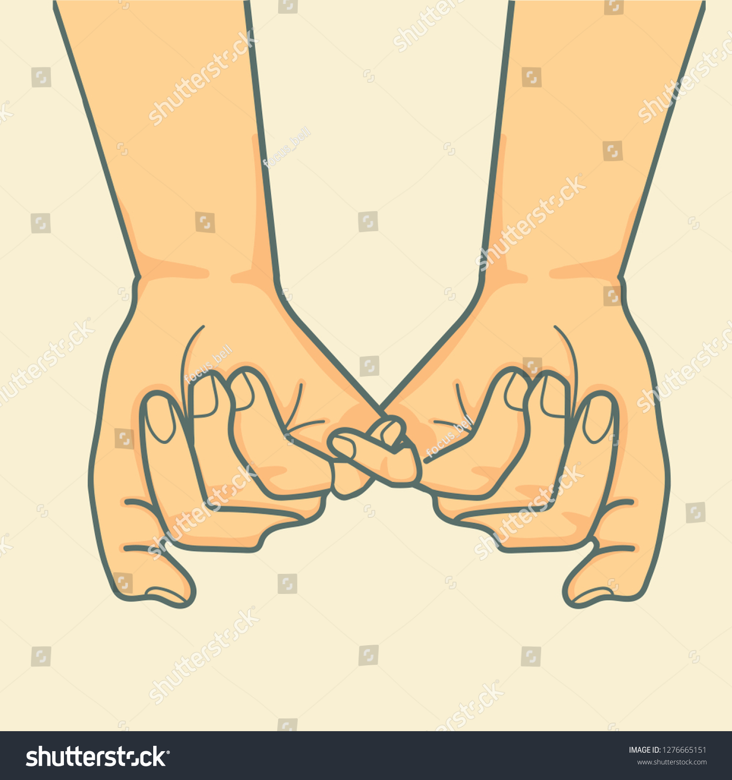 Hand Holding Pinky Promise Concept Stock Vector Royalty Free 1276665151 Shutterstock 