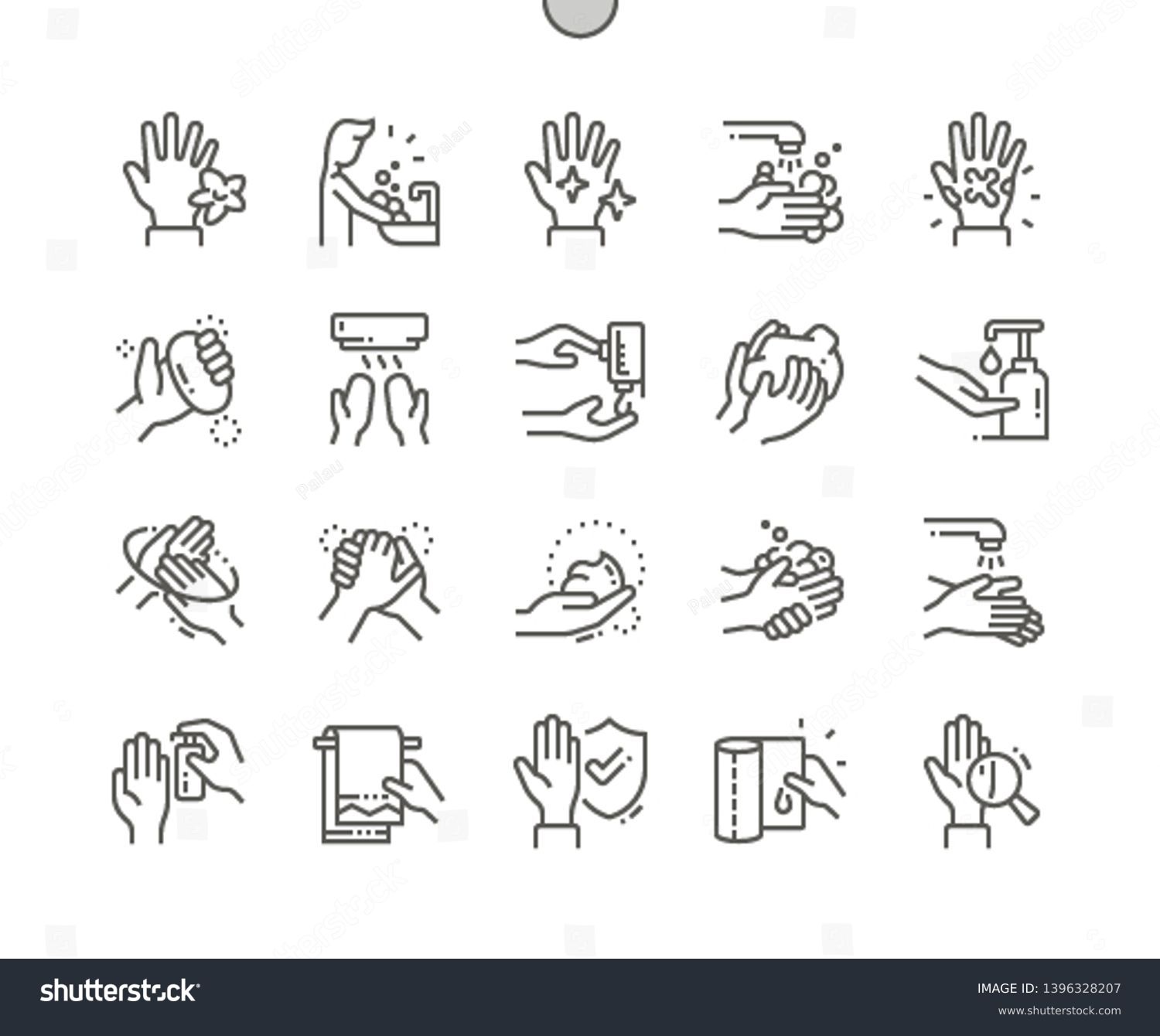 SVG of Hand hygiene Well-crafted Pixel Perfect Vector Thin Line Icons 30 2x Grid for Web Graphics and Apps. Simple Minimal Pictogram svg