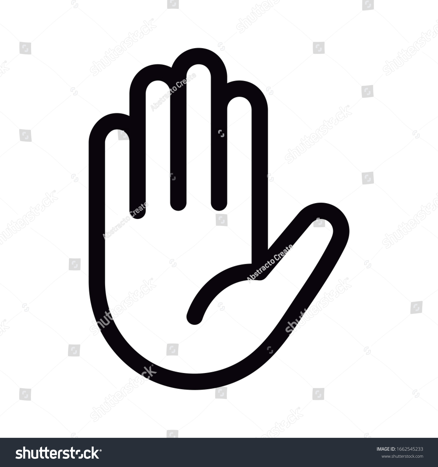 Hand Icon On White Background Vector Stock Vector (Royalty Free ...