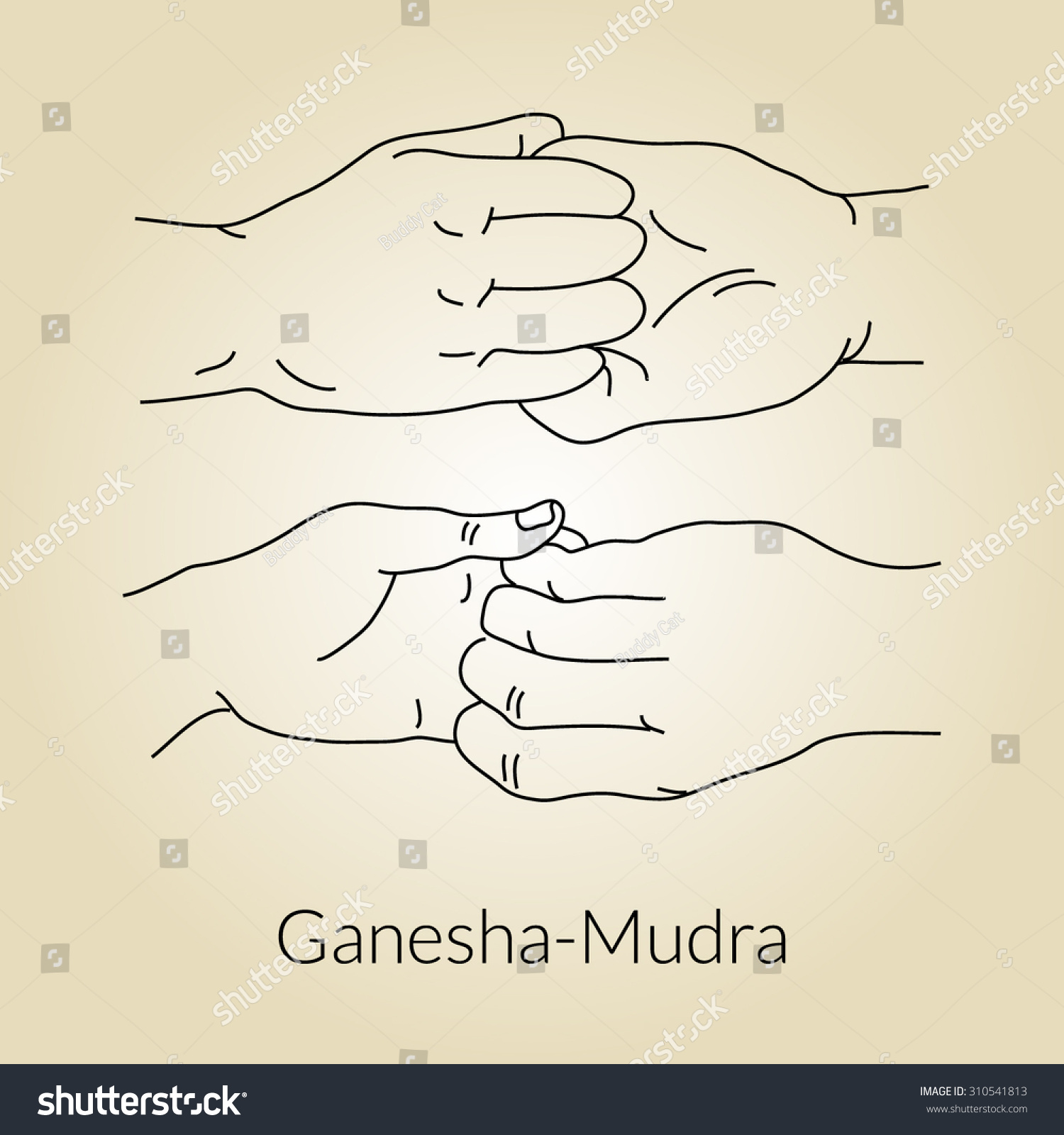 Hand Yoga Mudra Ganeshmudra Vector Illustration Stock Vector (Royalty ...