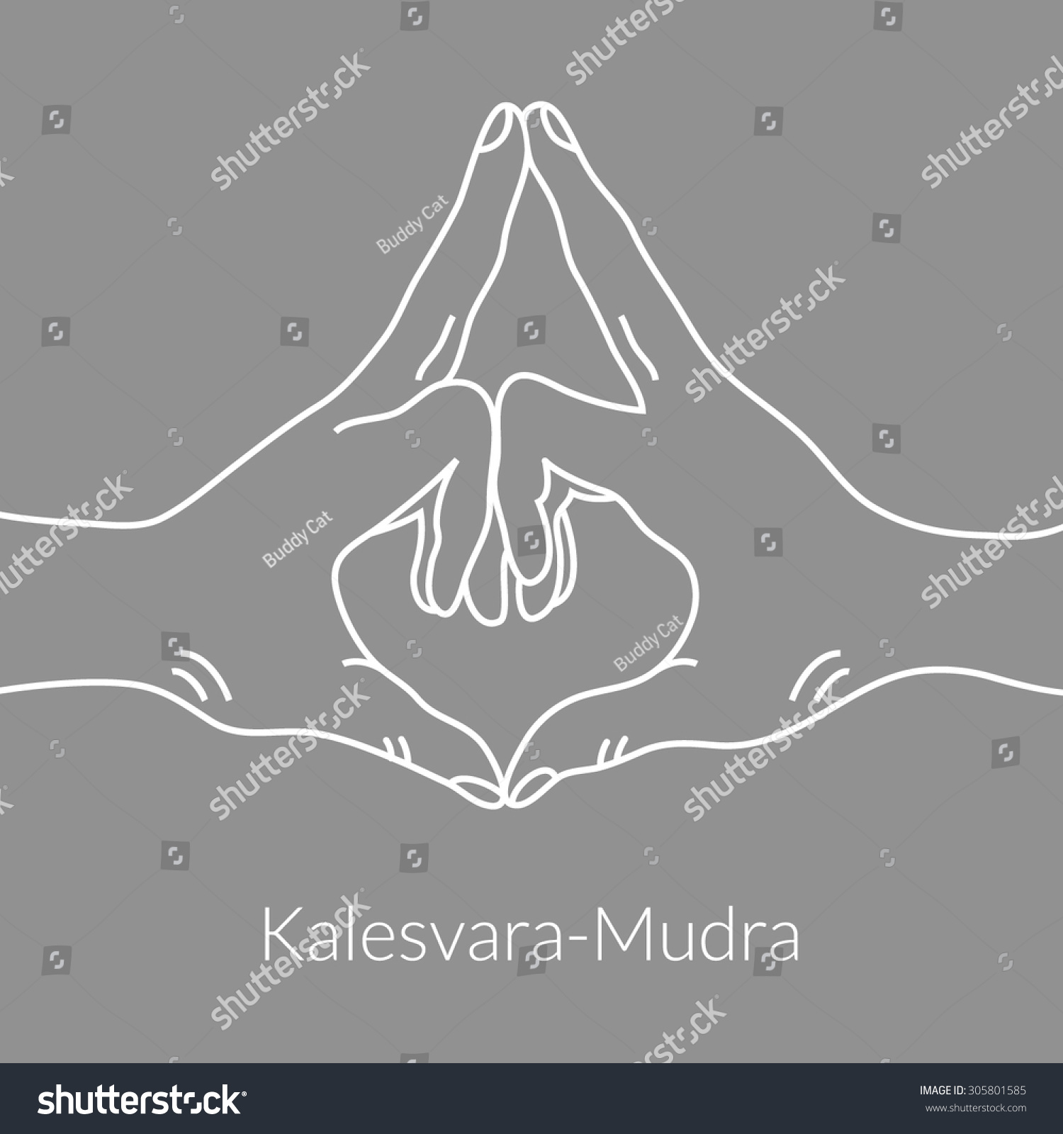 Hand Yoga Mudra Kalesvaramudra Vector Illustration Stock Vector ...