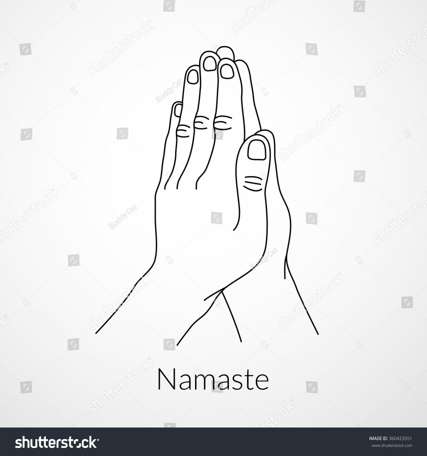 Hand Yoga Mudra Namastemudra Vector Illustration Stock Vector 360423551 ...