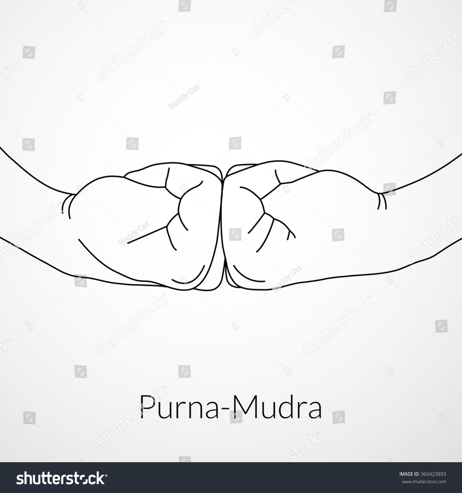 Hand Yoga Mudra Purnamudra Vector Illustration Stock Vector 360423893 ...