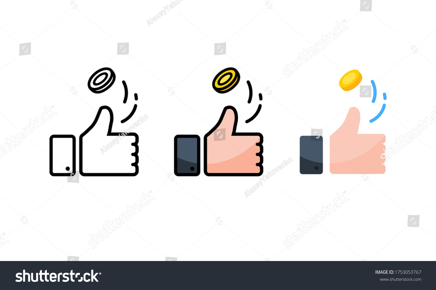 SVG of Hand is tossing coin. Heads or tails. Coin flipping icon set on isolated white background. Eps 10 vector svg