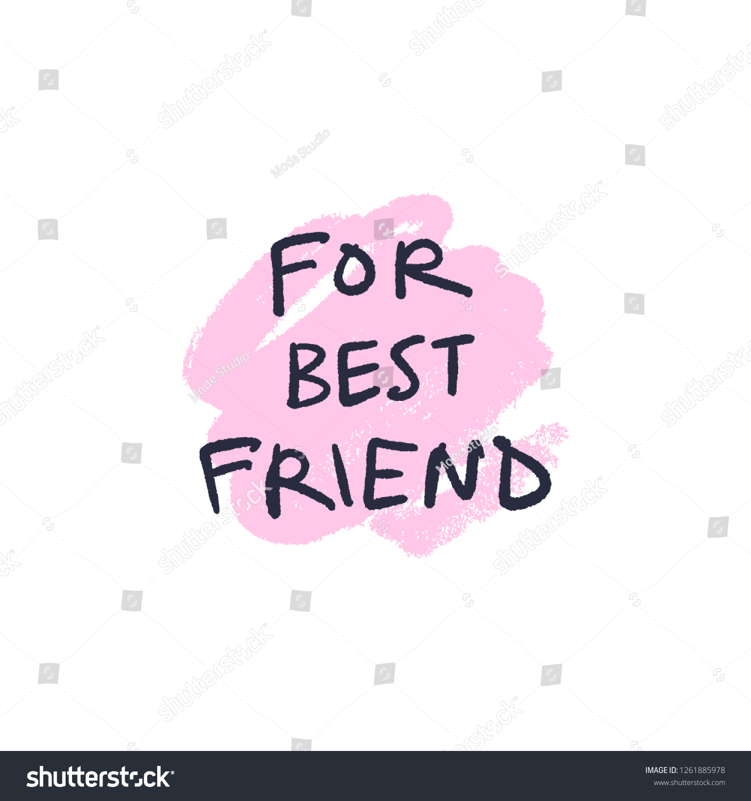 Download Hand Lettered Best Friends Text Logo Stock Vector Royalty Free 1261885978