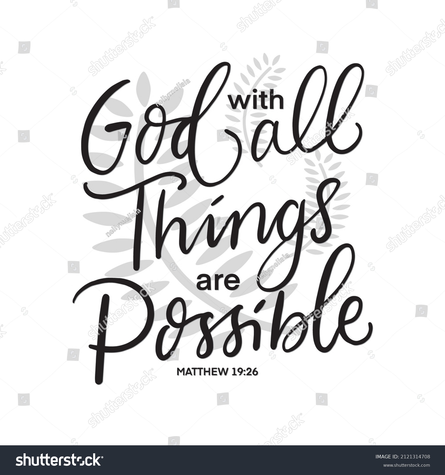 Hand Lettered God All Things Possible Stock Vector (Royalty Free ...