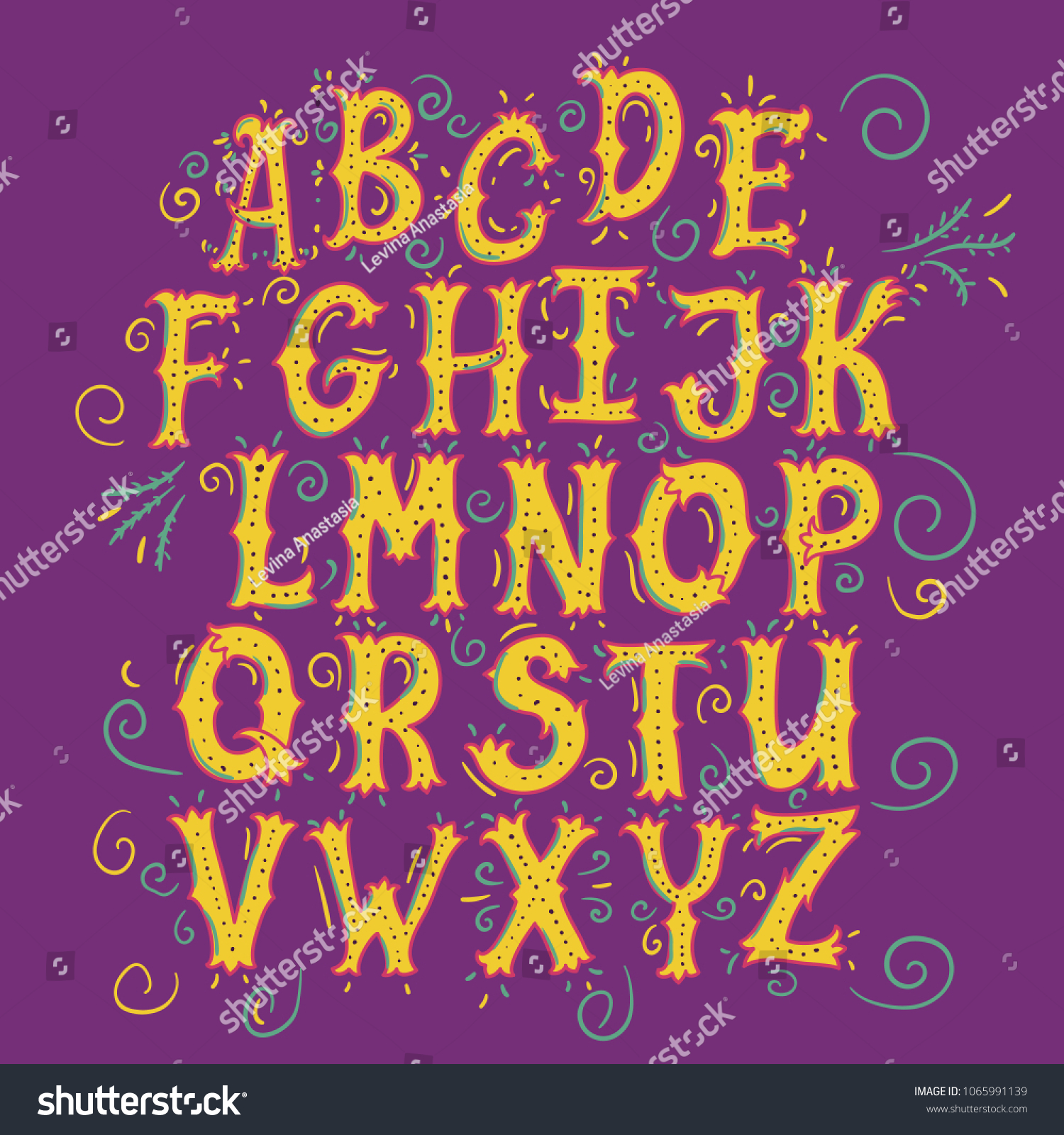 Hand Lettering Alphabet Set Illustration Drawn Stock Vector Royalty Free 1065991139 Shutterstock 1866