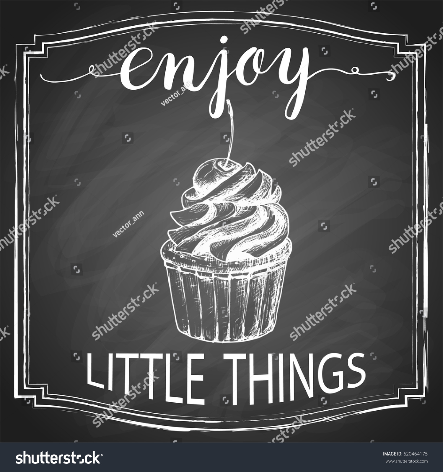 Hand Lettering Enjoy Little Things On Stock Vector Royalty Free