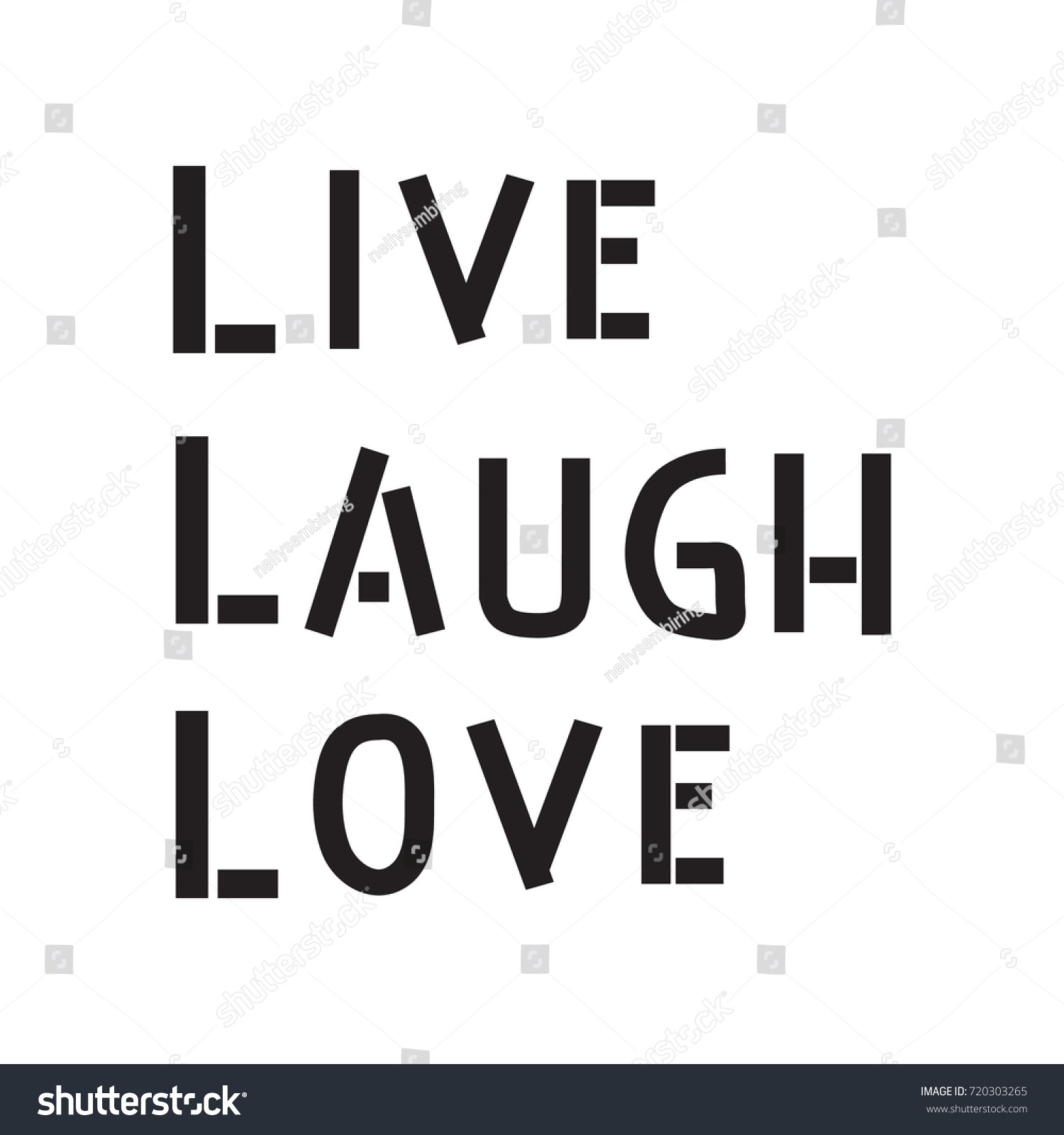 Hand Lettering Live Laugh Love on White Background Modern Calligraphy Inspirational Motivational
