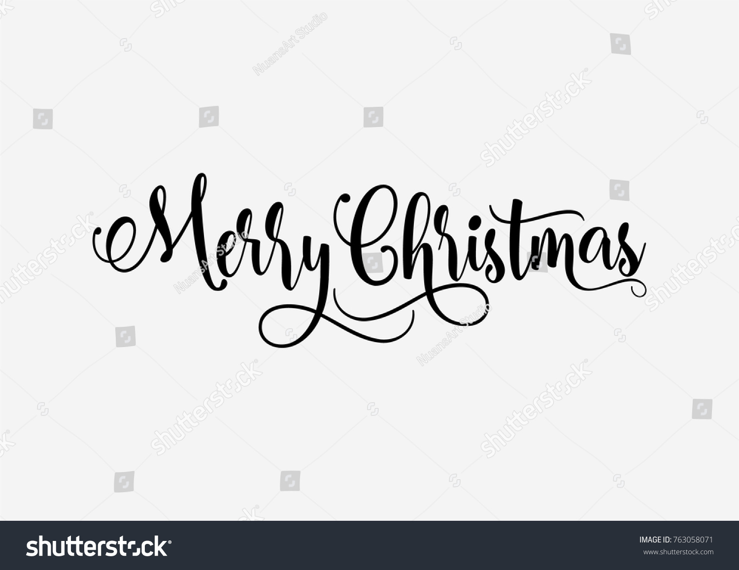 hand lettering merry christmas vector text stock vector royalty