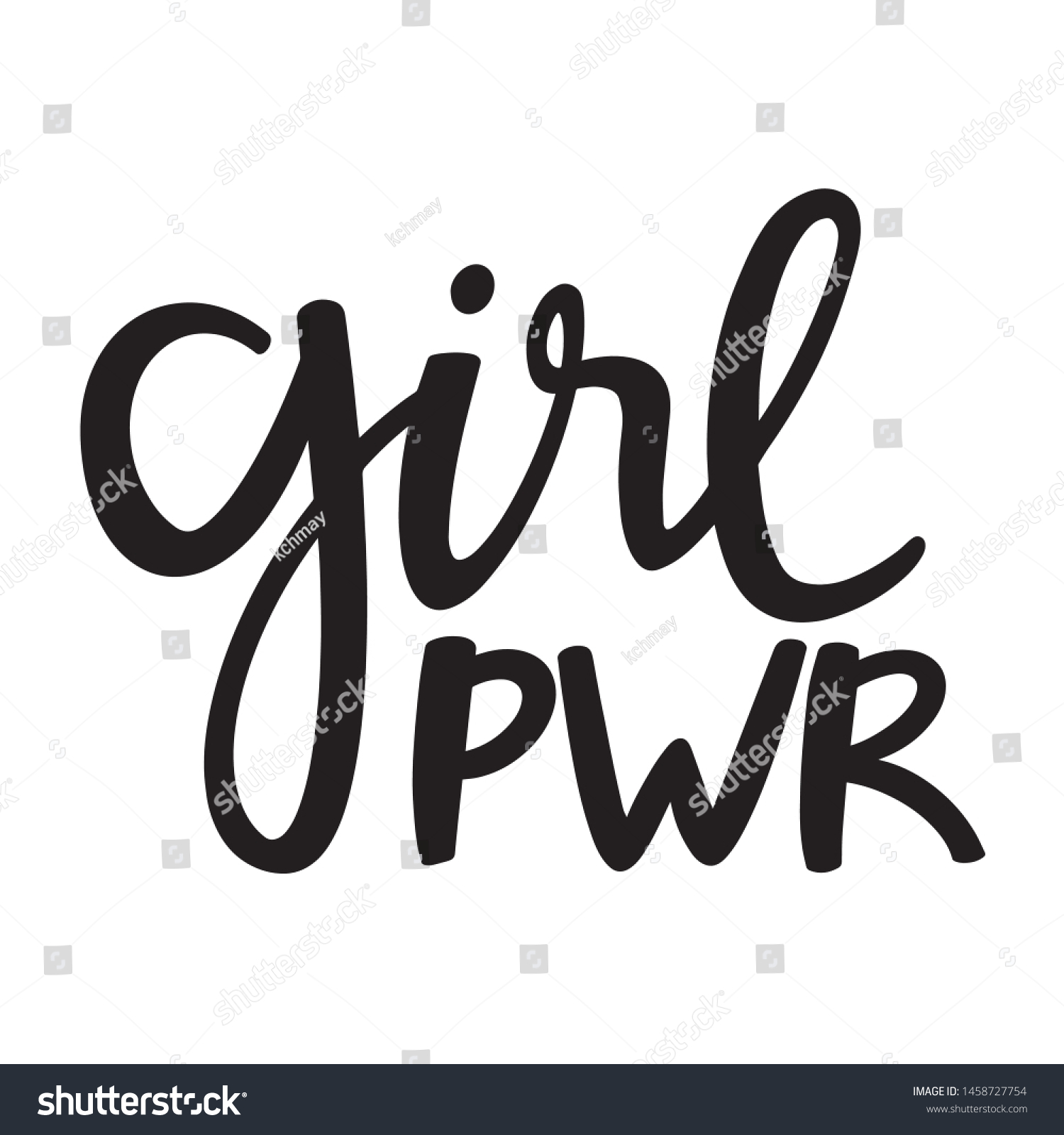 Hand Lettering Poster Phrase Girl Pwr Stock Vector (Royalty Free ...