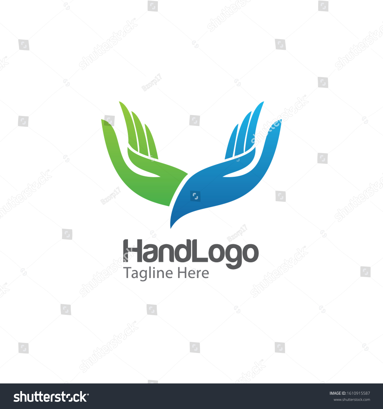 Hand Logo Icon Vector Template Stock Vector (Royalty Free) 1610915587 ...