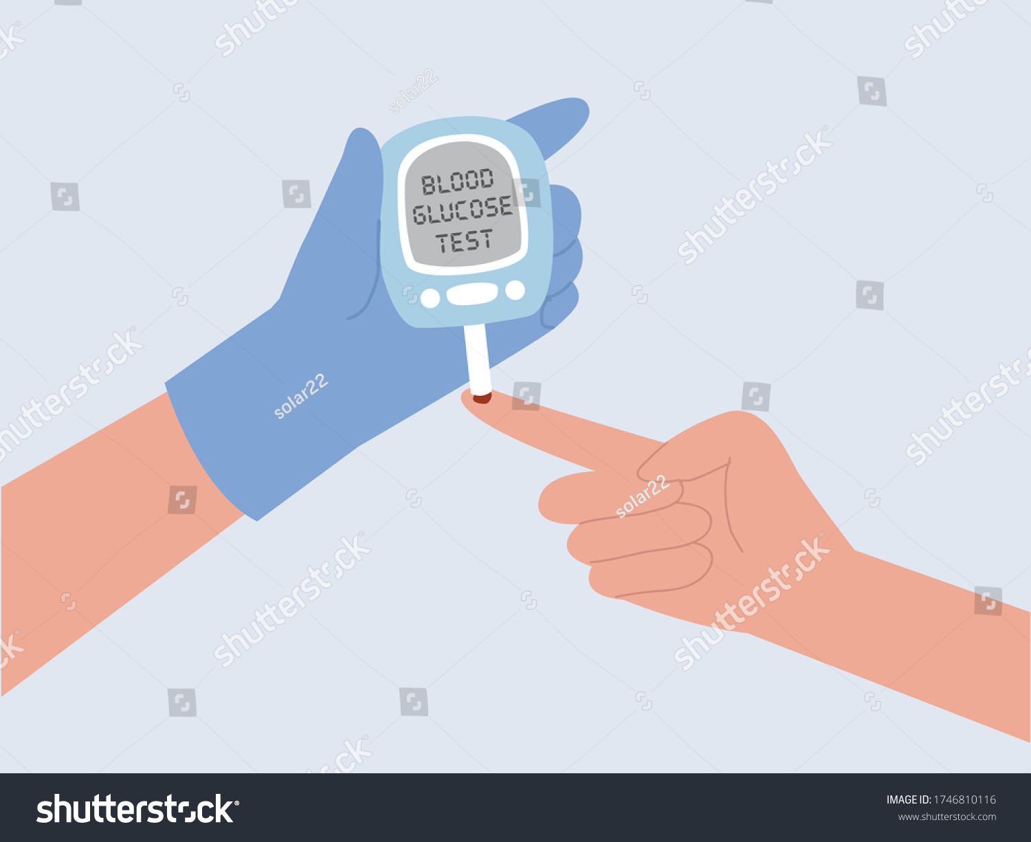 Hand Doctor Use Blood Glucose Test Stock Vector (Royalty Free ...